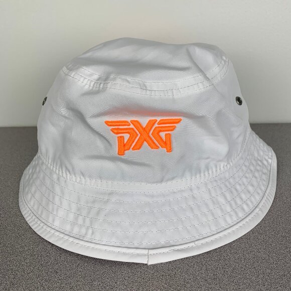 PXG New Era Neon Orange Unstructured Bucket Hat White S/M - Picture 2 of 9